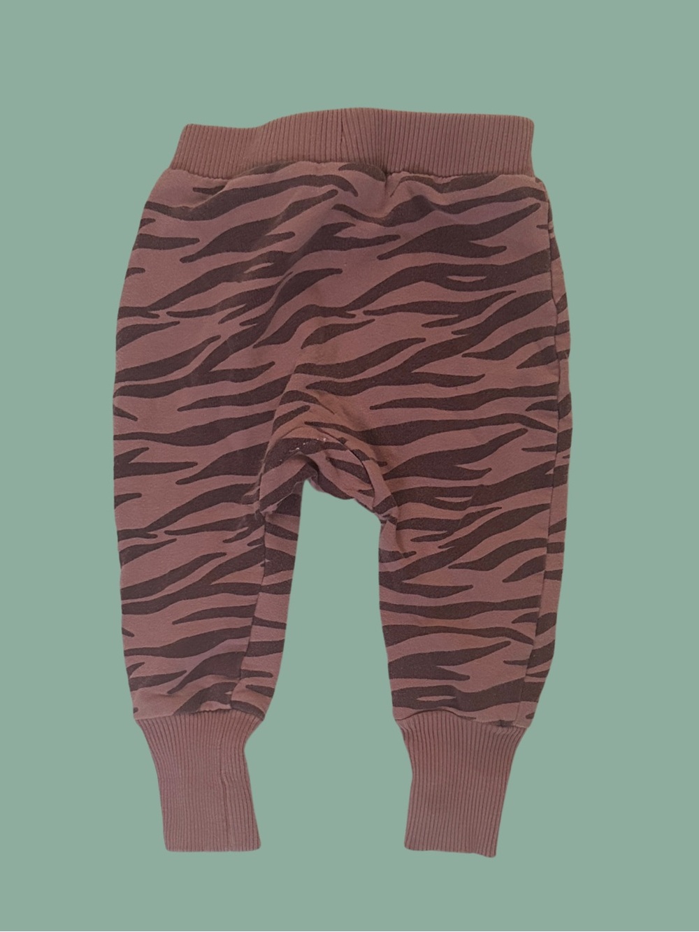 COTTON ON Plum and Black Zebra Joggers SIZE 12-18 MONTHS Animal Print Wild One